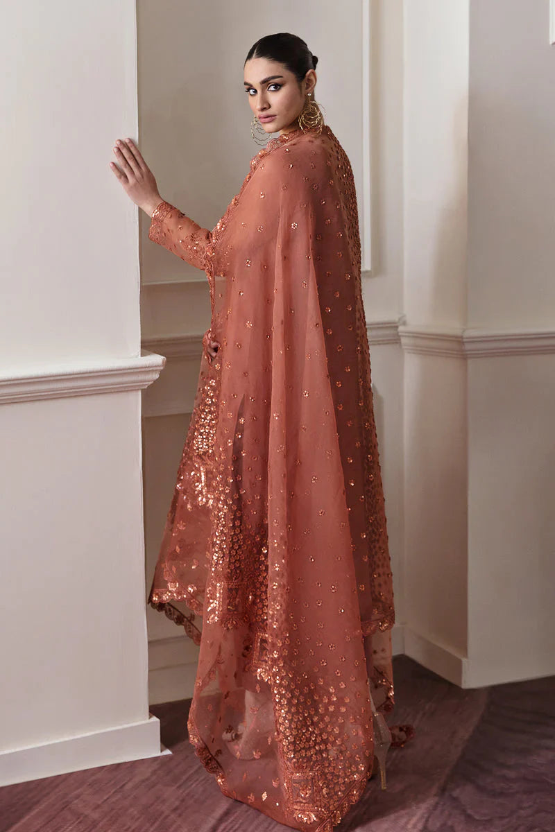 Baroque Exclusive Formal Embroidered Chiffon 3Pc UF-296 - House Of Hania