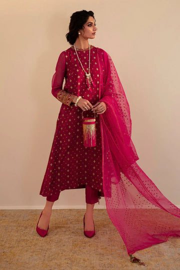 Baroque Exclusive Formal Embroidered Chiffon 3Pc UF-394 - House Of Hania