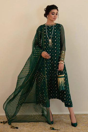 Baroque Exclusive Formal Embroidered Chiffon 3Pc UF-395 - House Of Hania