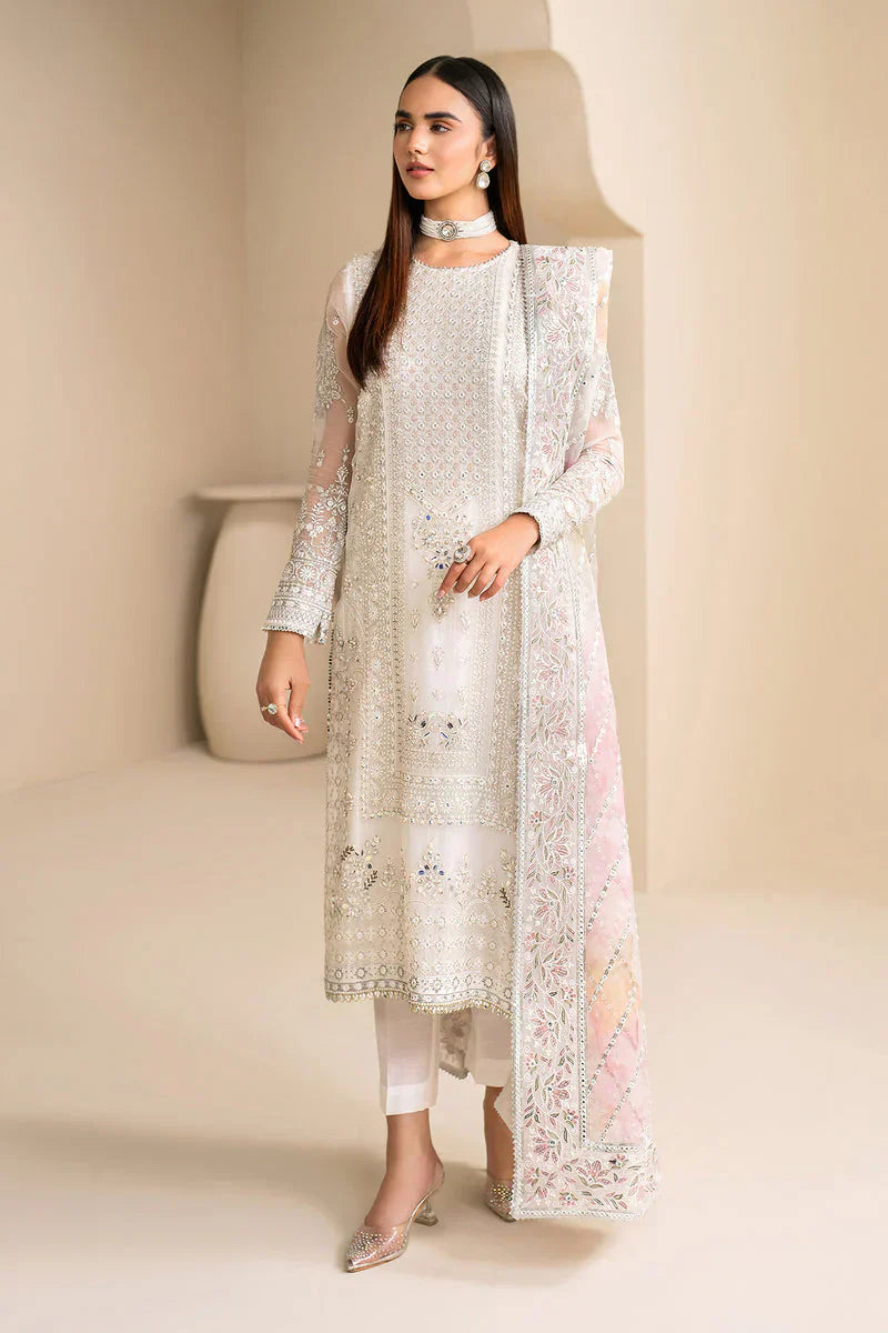 Baroque Exclusive Formal Embroidered Chiffon 3Pc UF-623 - House Of Hania