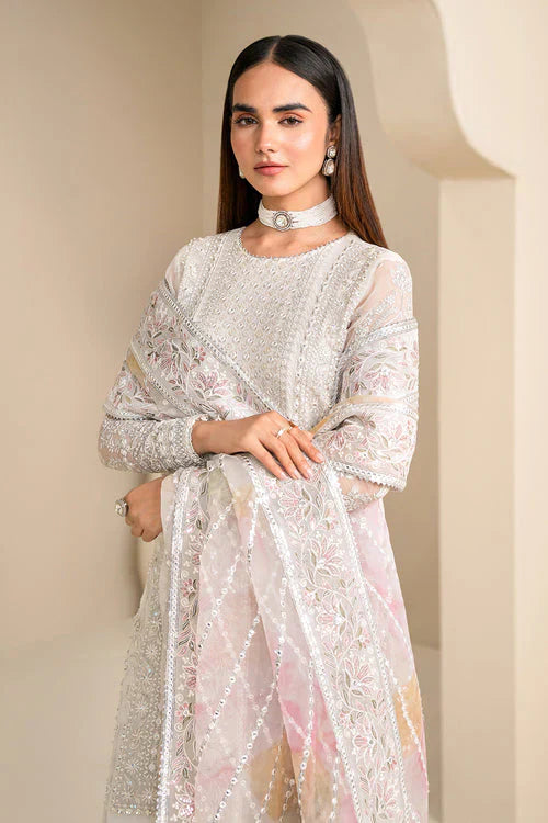 Baroque Exclusive Formal Embroidered Chiffon 3Pc UF-623 - House Of Hania