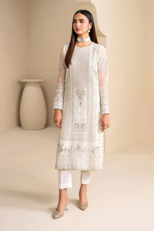 Baroque Exclusive Formal Embroidered Chiffon 3Pc UF-623 - House Of Hania