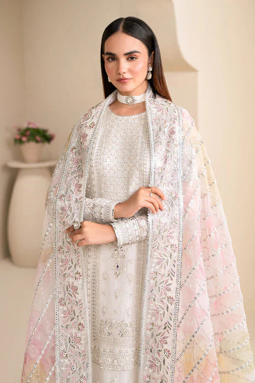 Baroque Exclusive Formal Embroidered Chiffon 3Pc UF-623 - House Of Hania