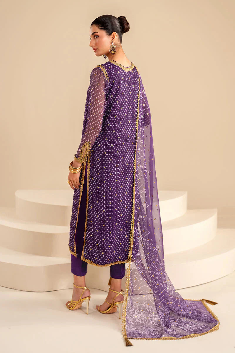 Baroque Exclusive Formal Embroidered Chiffon 3Pc UF-625 - House Of Hania