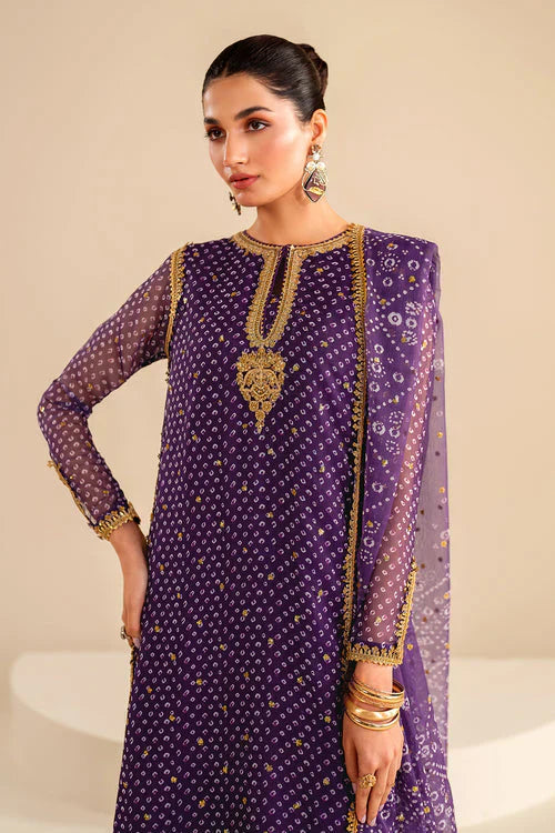 Baroque Exclusive Formal Embroidered Chiffon 3Pc UF-625 - House Of Hania