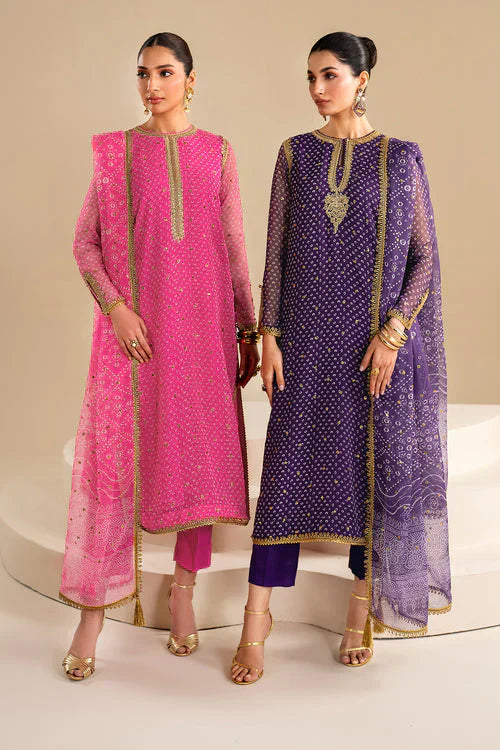 Baroque Exclusive Formal Embroidered Chiffon 3Pc UF-625 - House Of Hania