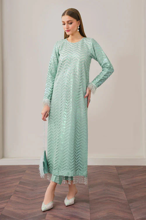 Baroque Exclusive Formal Embroidered Net 3Pc UF-517 - House Of Hania