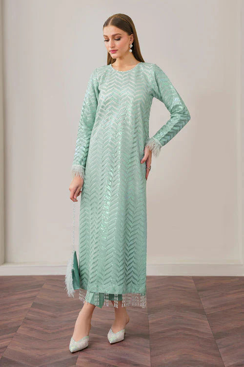 Baroque Exclusive Formal Embroidered Net 3Pc UF-517 - House Of Hania