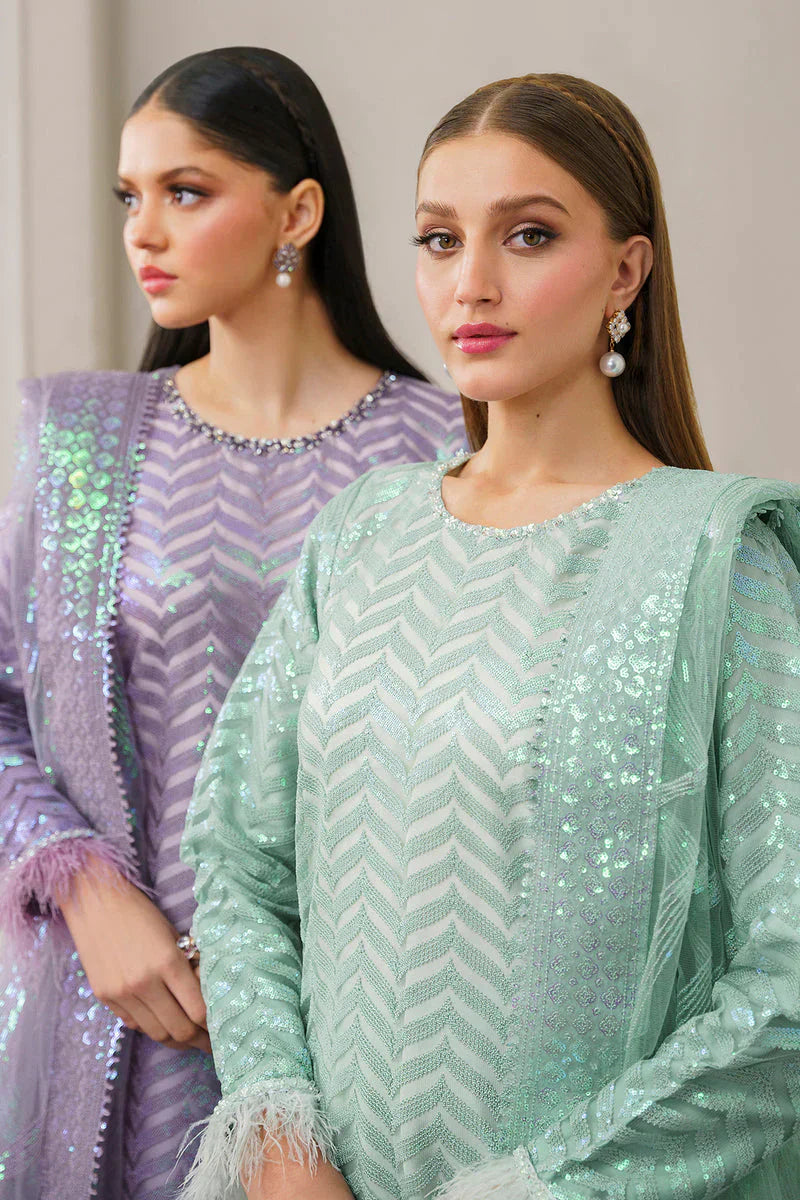 Baroque Exclusive Formal Embroidered Net 3Pc UF-517 - House Of Hania