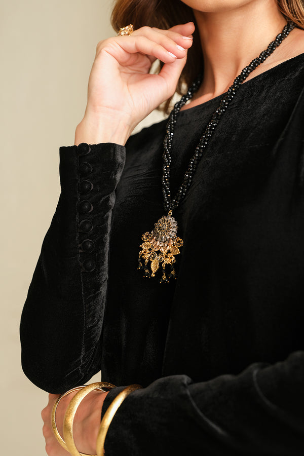 Baroque | Luxury Pret 24 | VELVET SUIT PR-1010 - House Of Hania