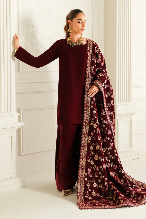 Baroque | Luxury Pret 24 | VELVET SUIT PR-1013 - House Of Hania