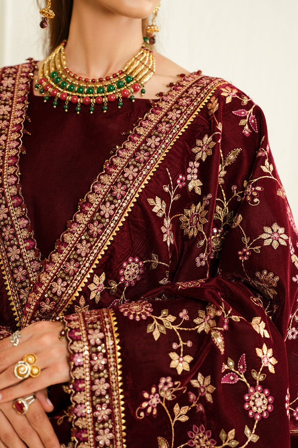 Baroque | Luxury Pret 24 | VELVET SUIT PR-1013 - House Of Hania