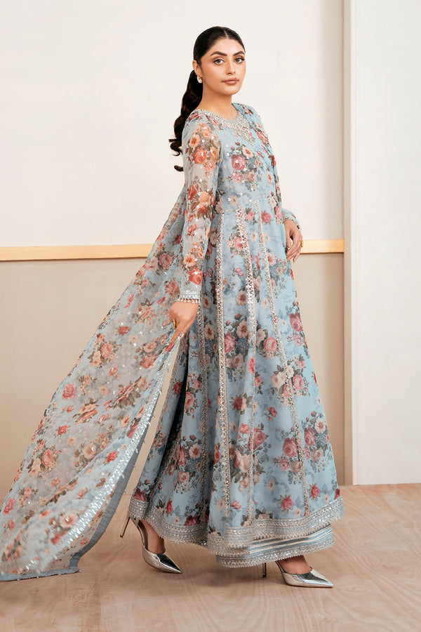 Baroque | Luxury Pret 25 | EMBELLISHED PRINTED CHIFFON PR-1058 - House Of Hania
