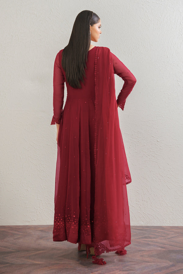 Baroque | Luxury Pret 25 | EMBROIDERED CHIFFON FROCK PR-901 - House Of Hania