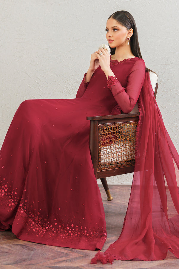 Baroque | Luxury Pret 25 | EMBROIDERED CHIFFON FROCK PR-901 - House Of Hania