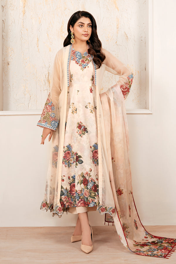 Baroque | Luxury Pret 25 | EMBROIDERED CHIFFON PR-1053 - House Of Hania