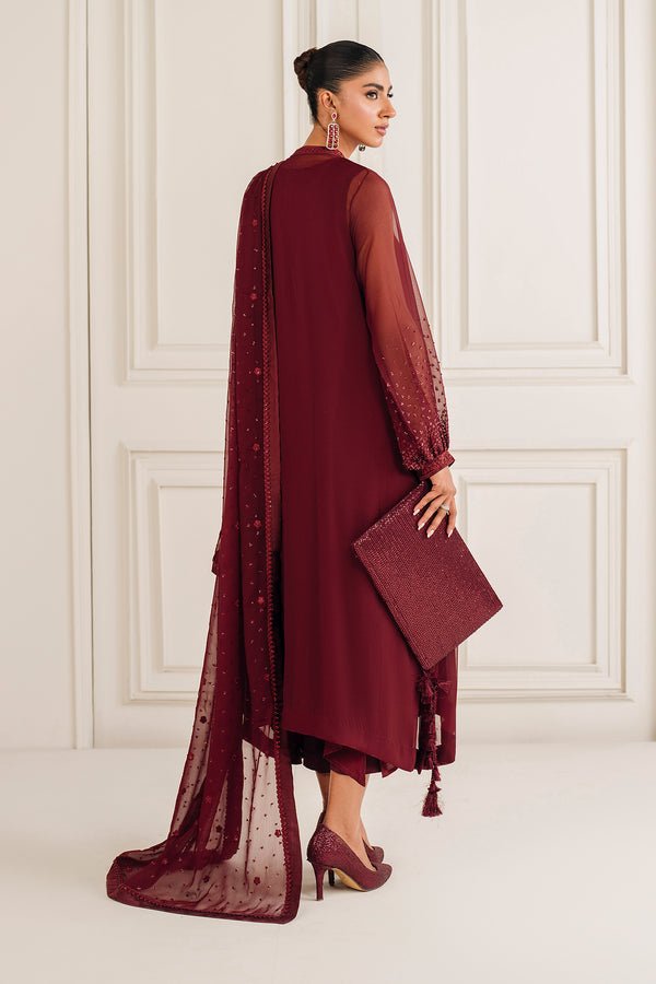 Baroque | Luxury Pret 25 | EMBROIDERED CHIFFON PR-1136 - House Of Hania