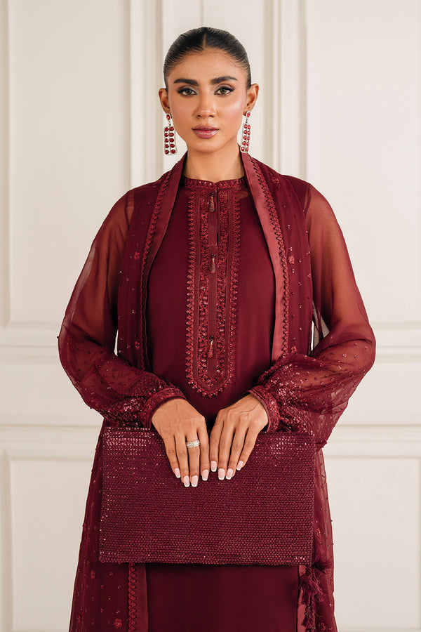 Baroque | Luxury Pret 25 | EMBROIDERED CHIFFON PR-1136 - House Of Hania