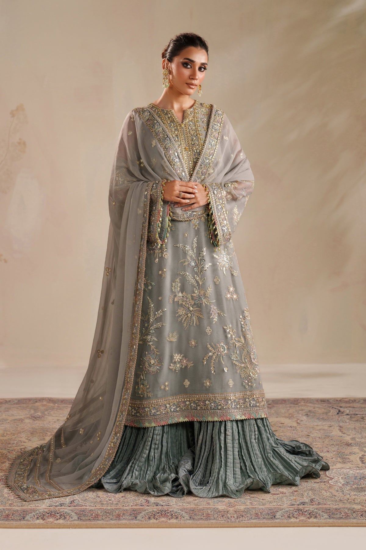 Organza Sharara Set (3-Piece) by Baroque – SF-4364, Photo 8