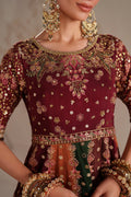 Maroon Raw Silk Suit (3-Piece) by Baroque – SF-4366, Photo 3