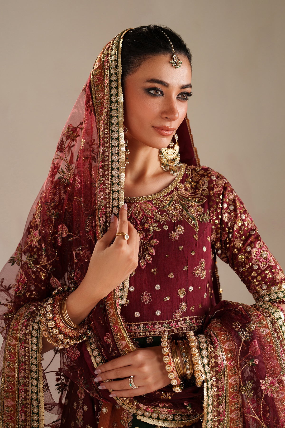 Maroon Raw Silk Suit (3-Piece) by Baroque – SF-4366, Photo 5