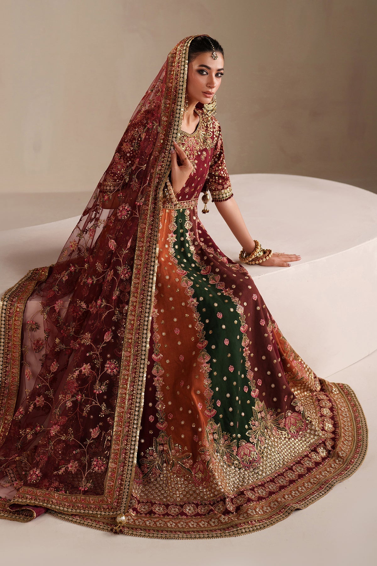 Maroon Raw Silk Suit (3-Piece) by Baroque – SF-4366, Photo 7