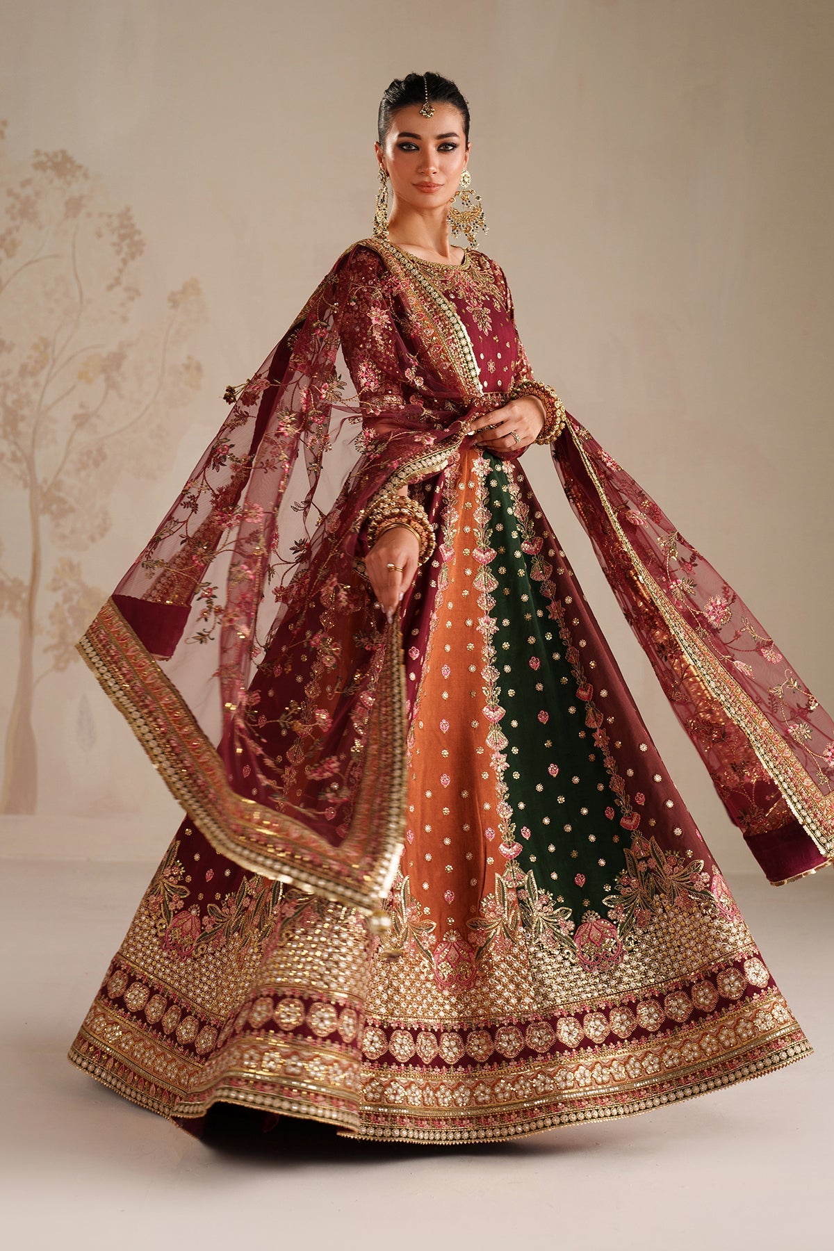 Maroon Raw Silk Suit (3-Piece) by Baroque – SF-4366, Photo 8