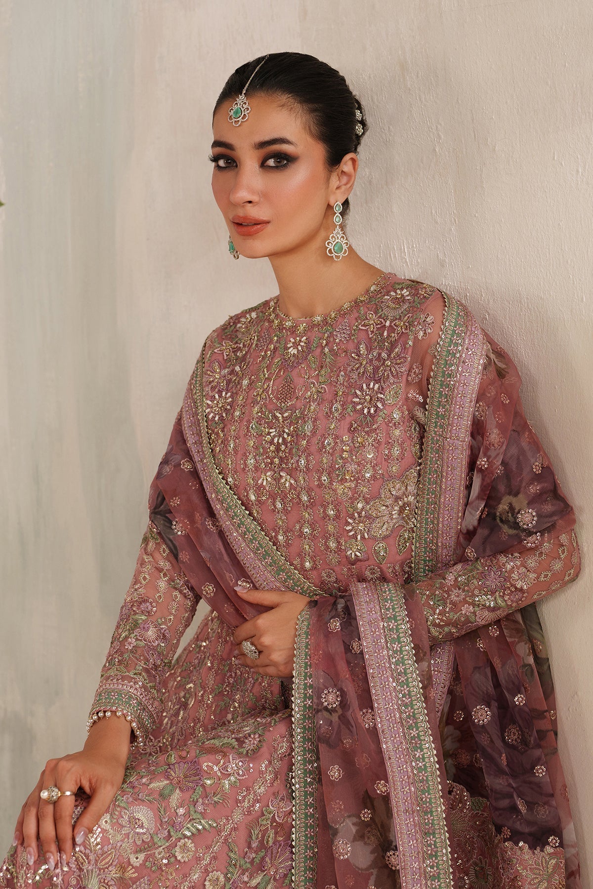 Pink Organza Suit (3-Piece) by Baroque – SF-4377, Photo 5