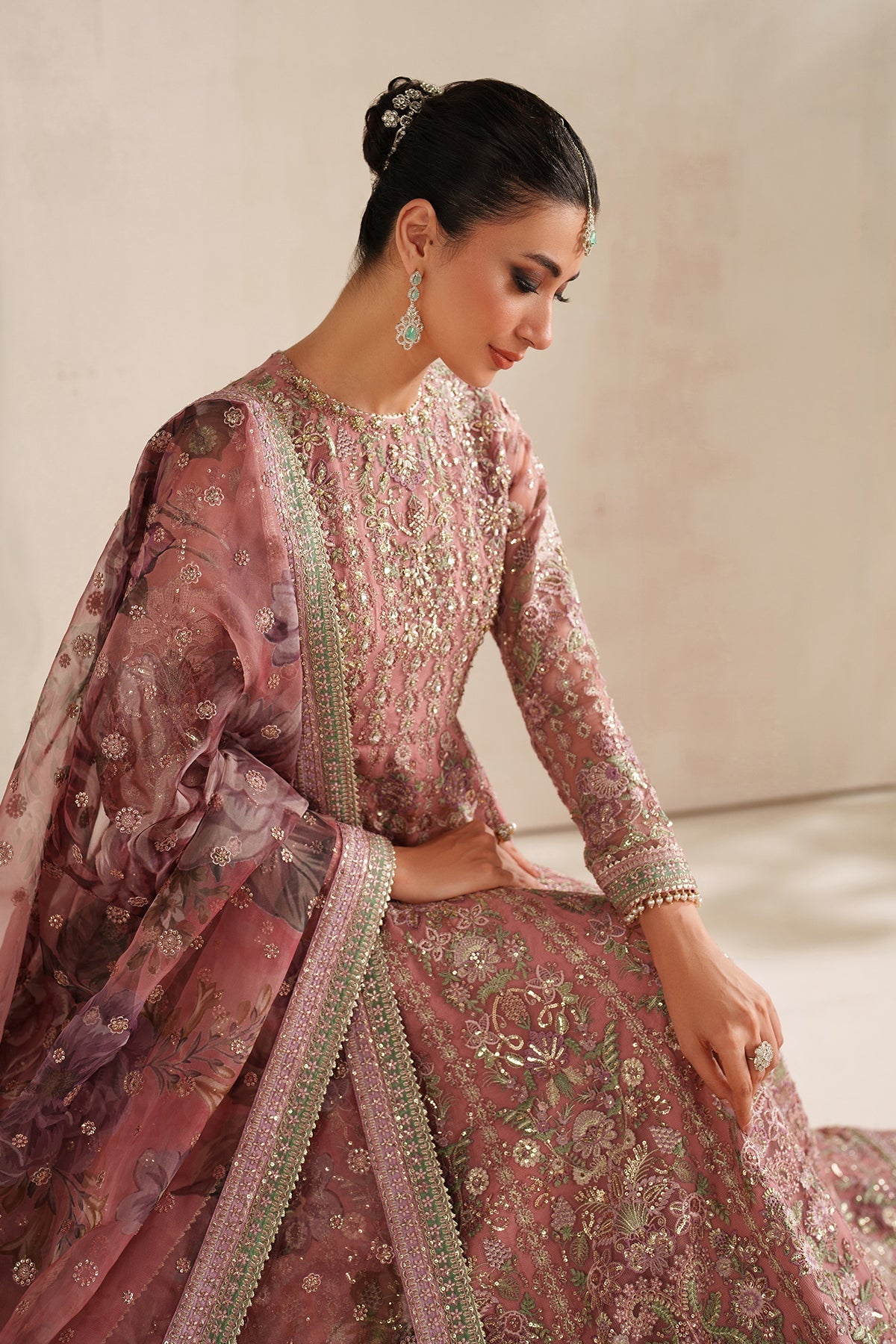 Pink Organza Suit (3-Piece) by Baroque – SF-4377, Photo 6