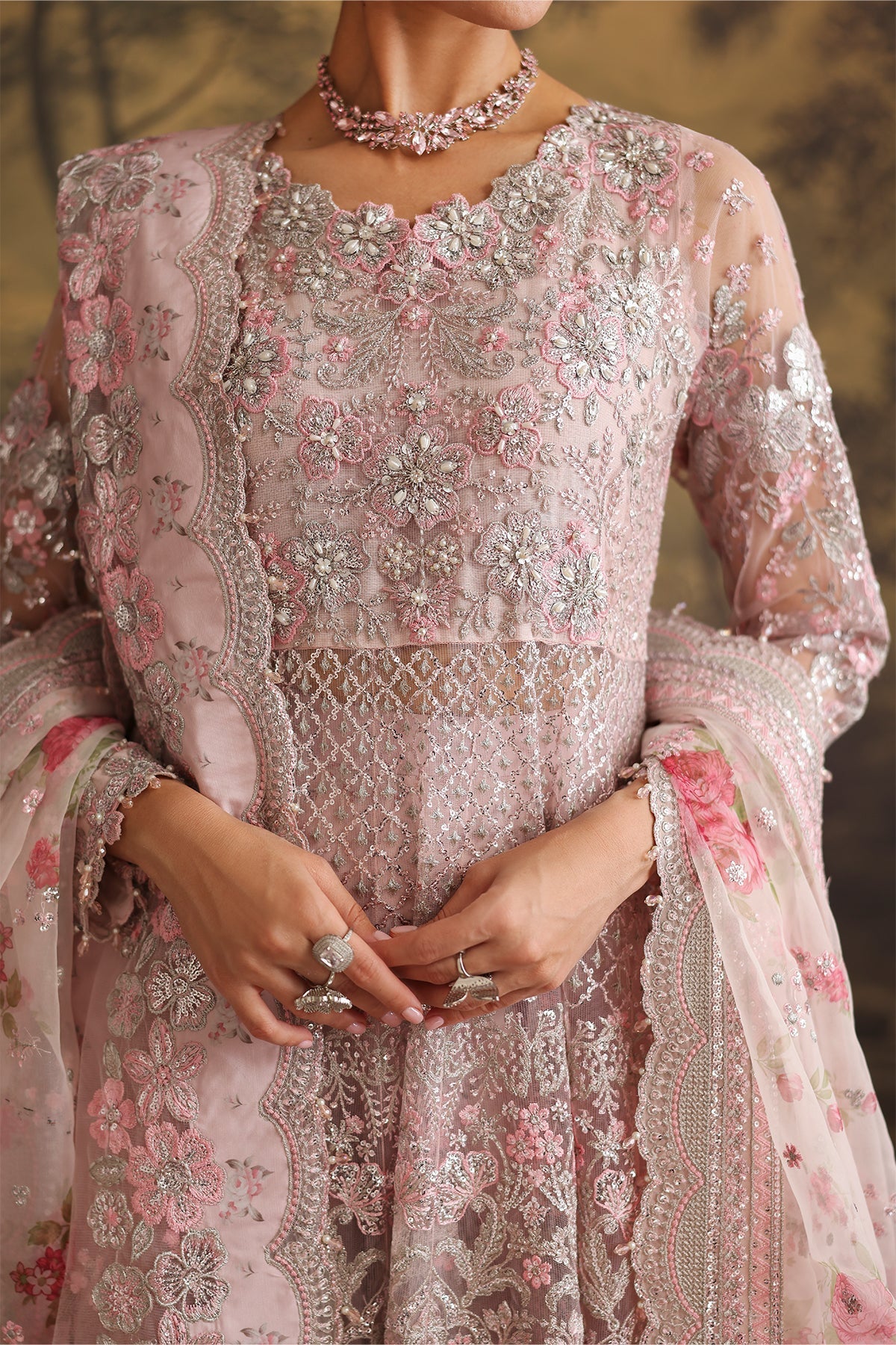 Pink Organza Suit (3-Piece) by Baroque – SF-4380, Photo 3