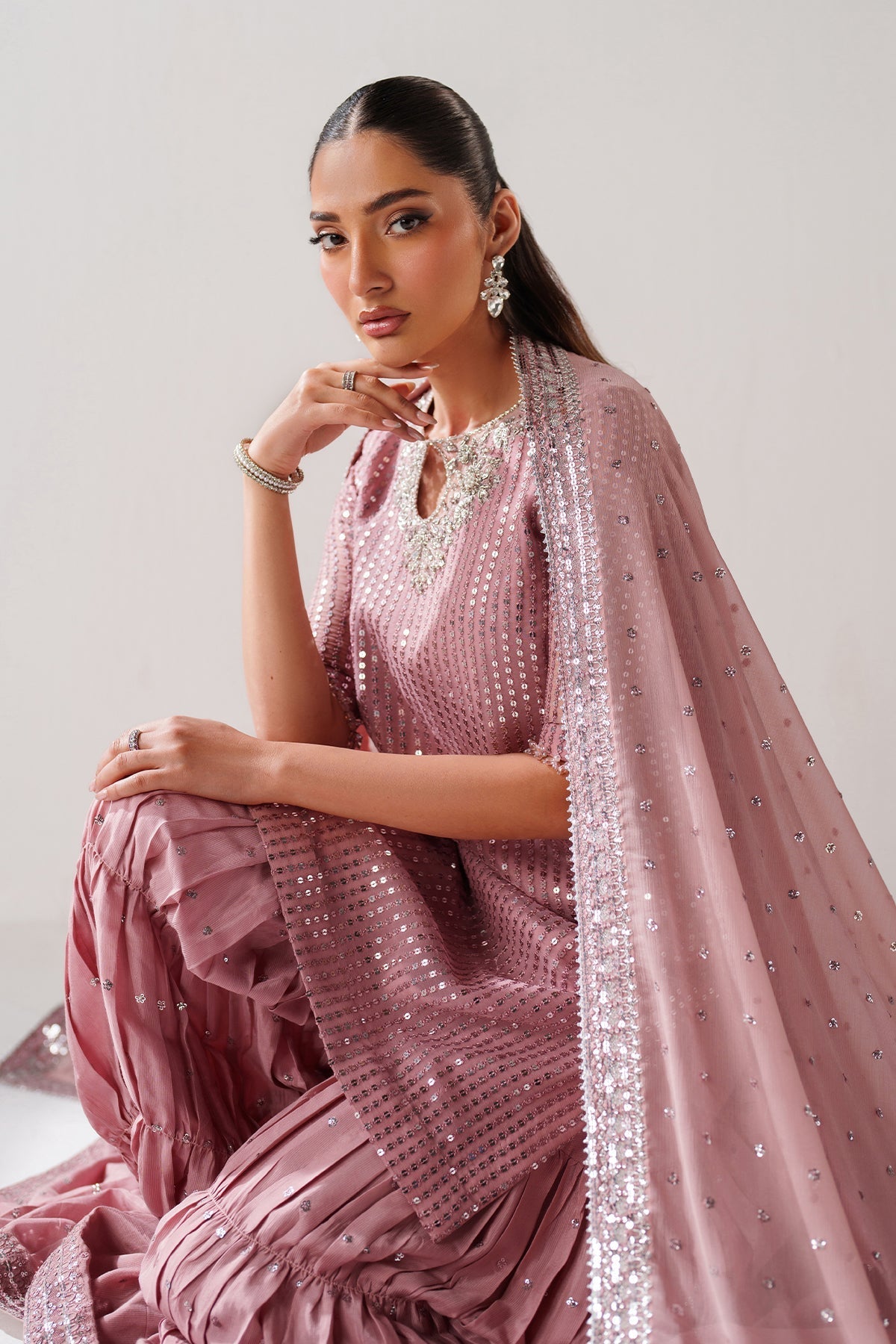 Organza Sharara Set (3-Piece) by Baroque – SF-4388, Photo 5