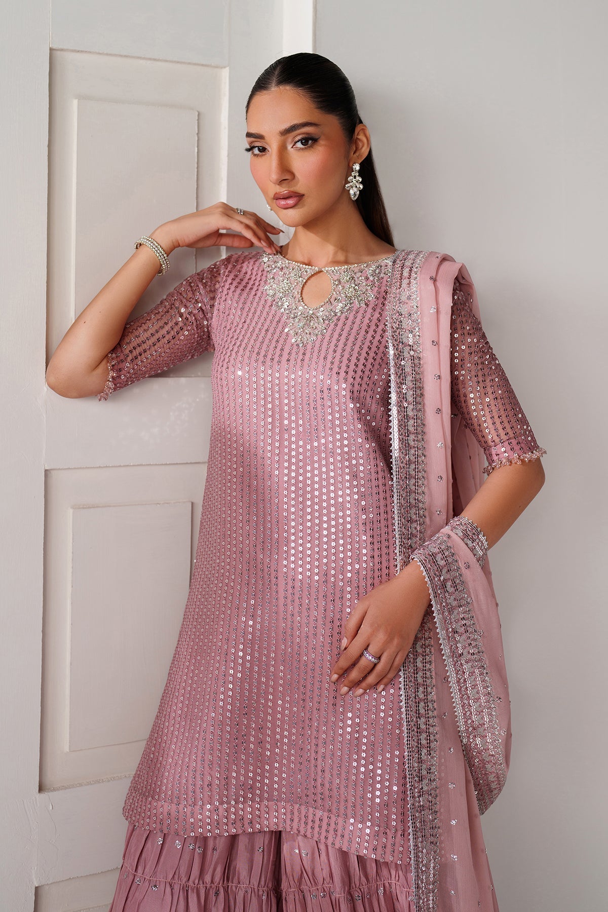 Organza Sharara Set (3-Piece) by Baroque – SF-4388, Photo 7