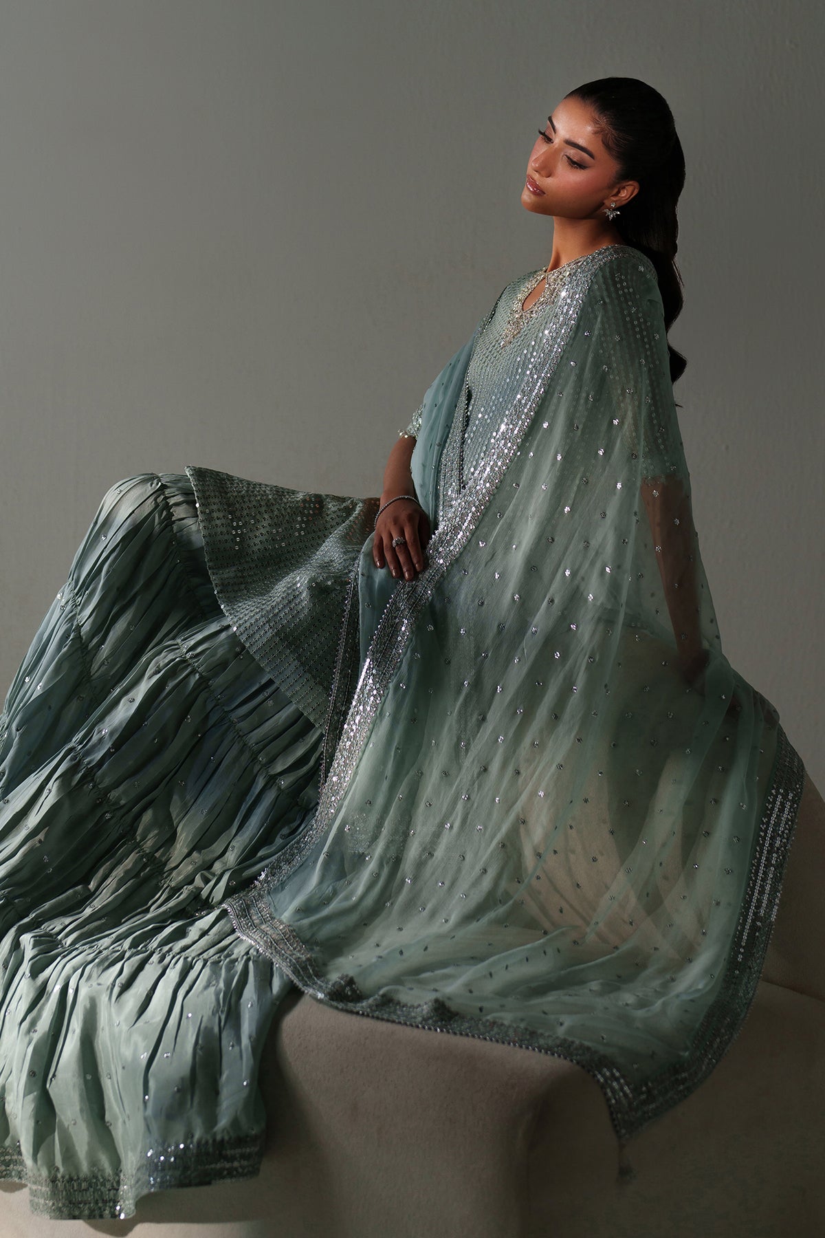 Organza Sharara Set (3-Piece) by Baroque – SF-4389, Photo 4