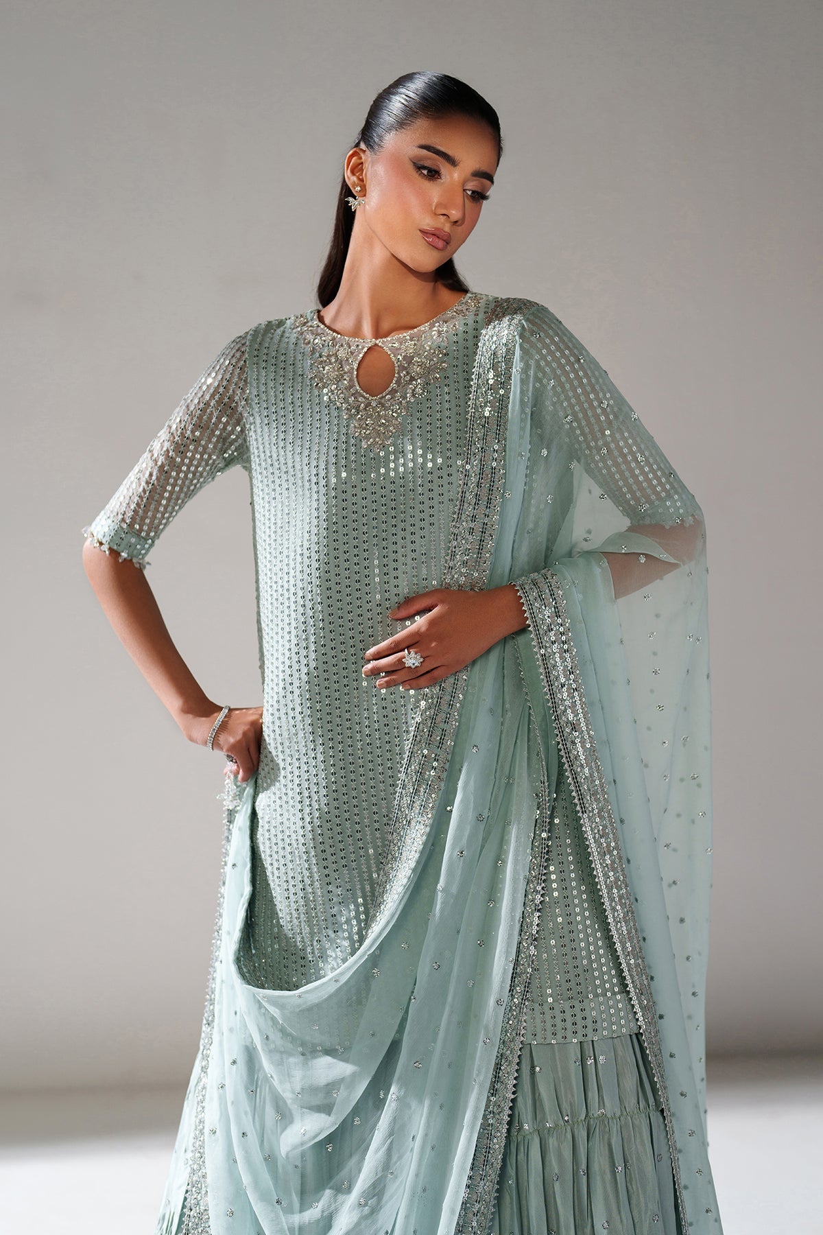 Organza Sharara Set (3-Piece) by Baroque – SF-4389, Photo 5