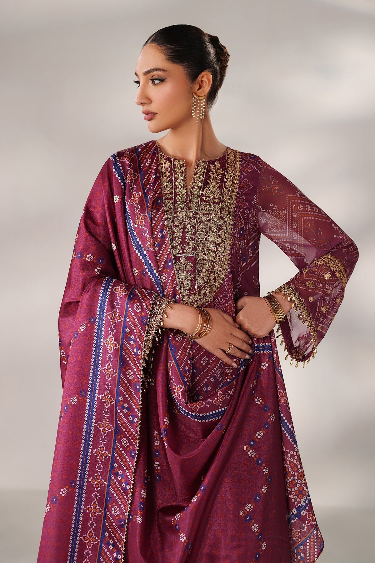 Organza Sharara Set (3-Piece) by Baroque – SF-4390, Photo 3