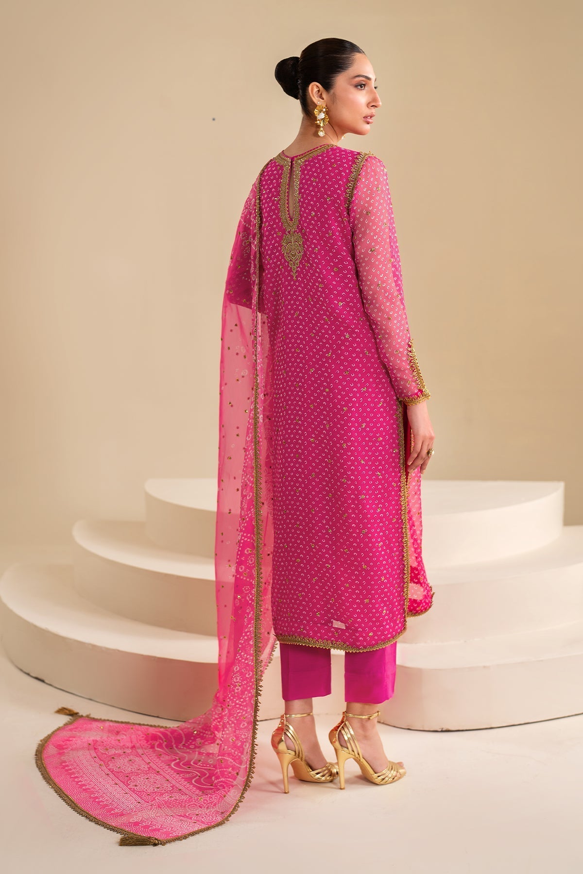 Pink Chiffon Suit (3-Piece) by Baroque – SF-626, Photo 2