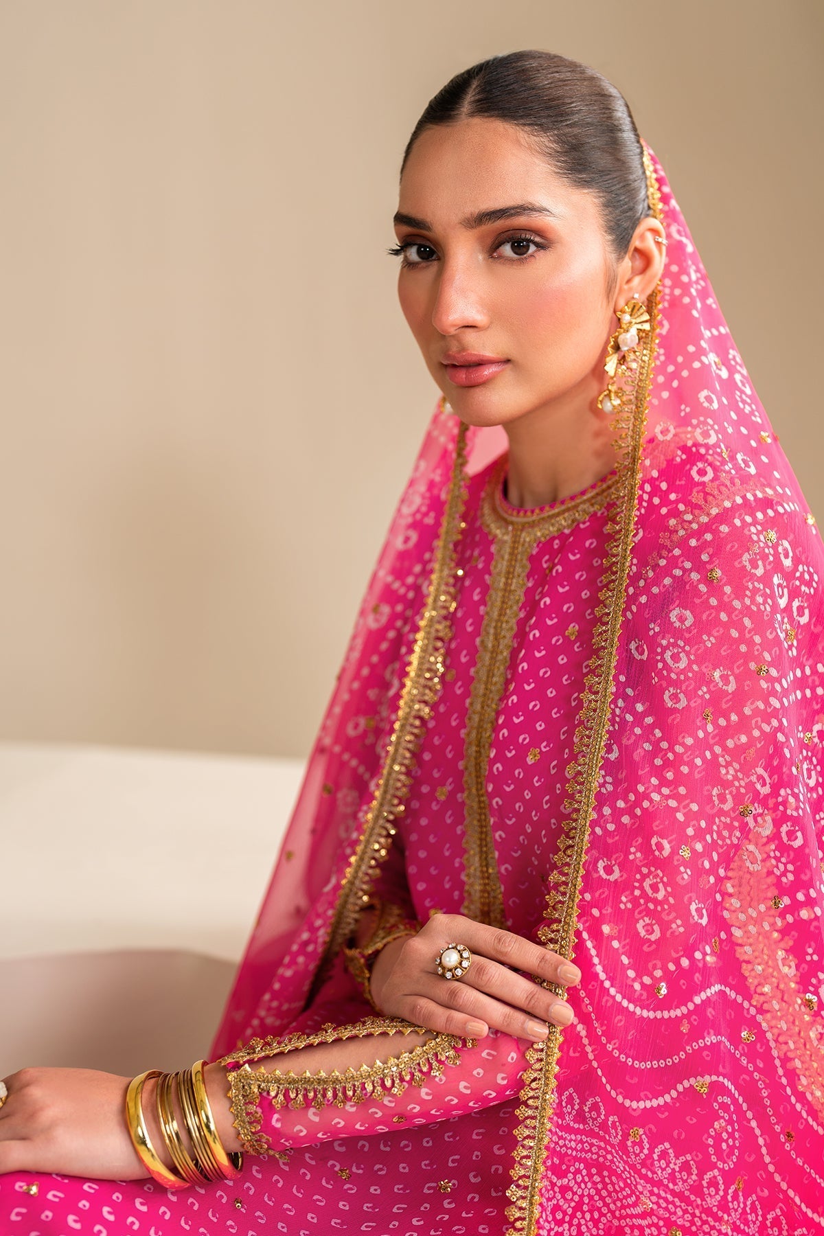 Pink Chiffon Suit (3-Piece) by Baroque – SF-626, Photo 7