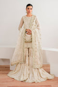 White Chiffon Gharara Set (3-Piece) by Baroque – SF-687