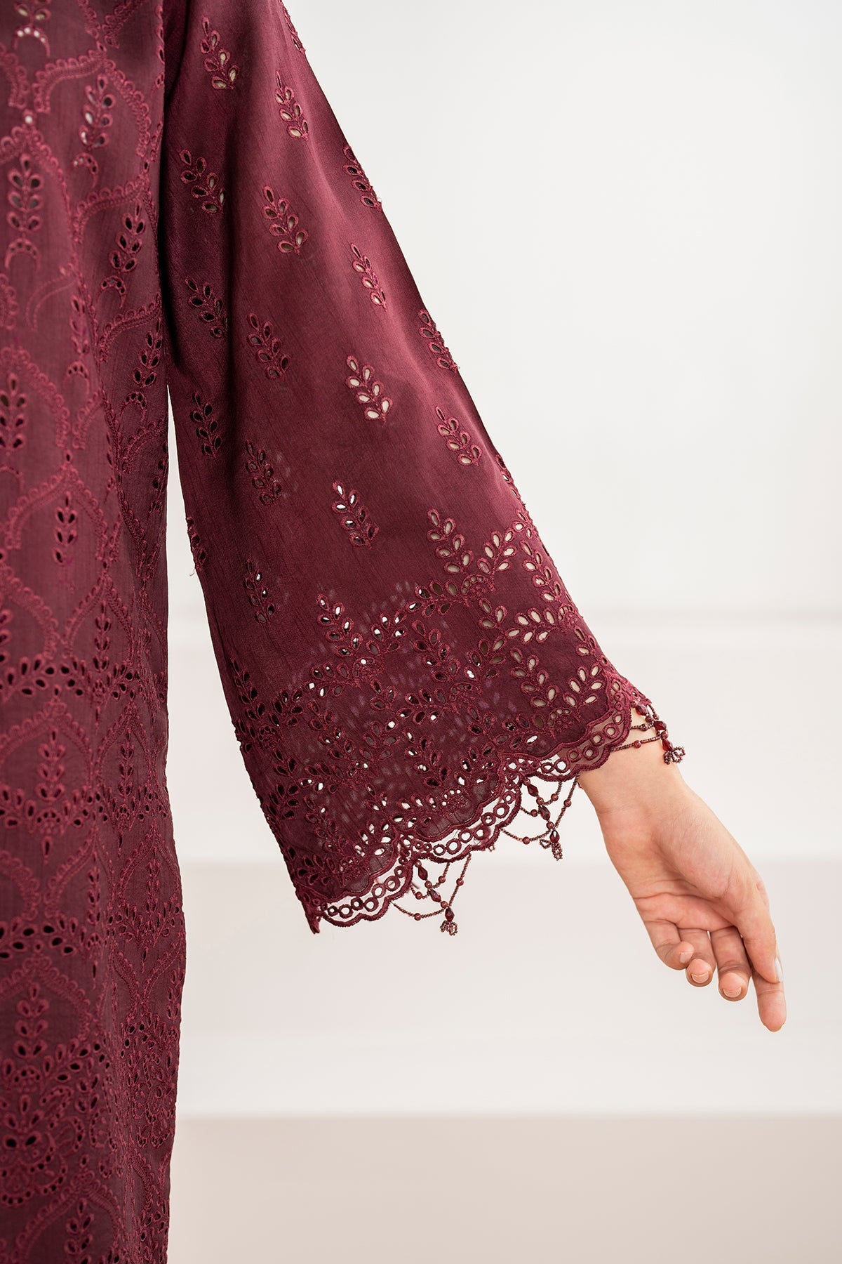 Maroon Chiffon Suit (3-Piece) by Baroque – SF-690, Photo 3