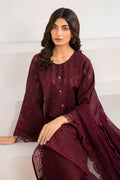 Maroon Chiffon Suit (3-Piece) by Baroque – SF-690, Photo 6