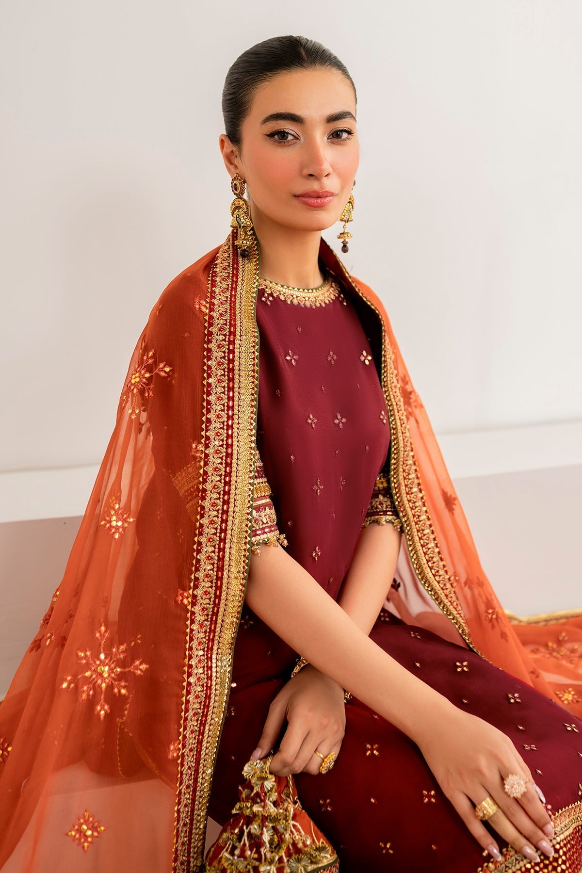 Gold Organza Suit (3-Piece) by Baroque – SF-698, Photo 6