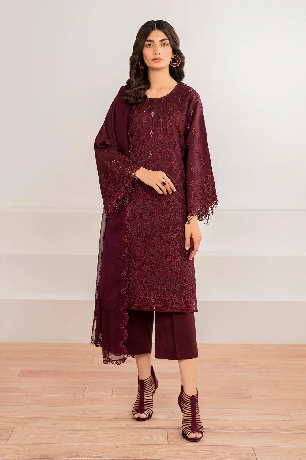 Baroque | Stitched New | EMBROIDERED CHIFFON UF-690 - House Of Hania