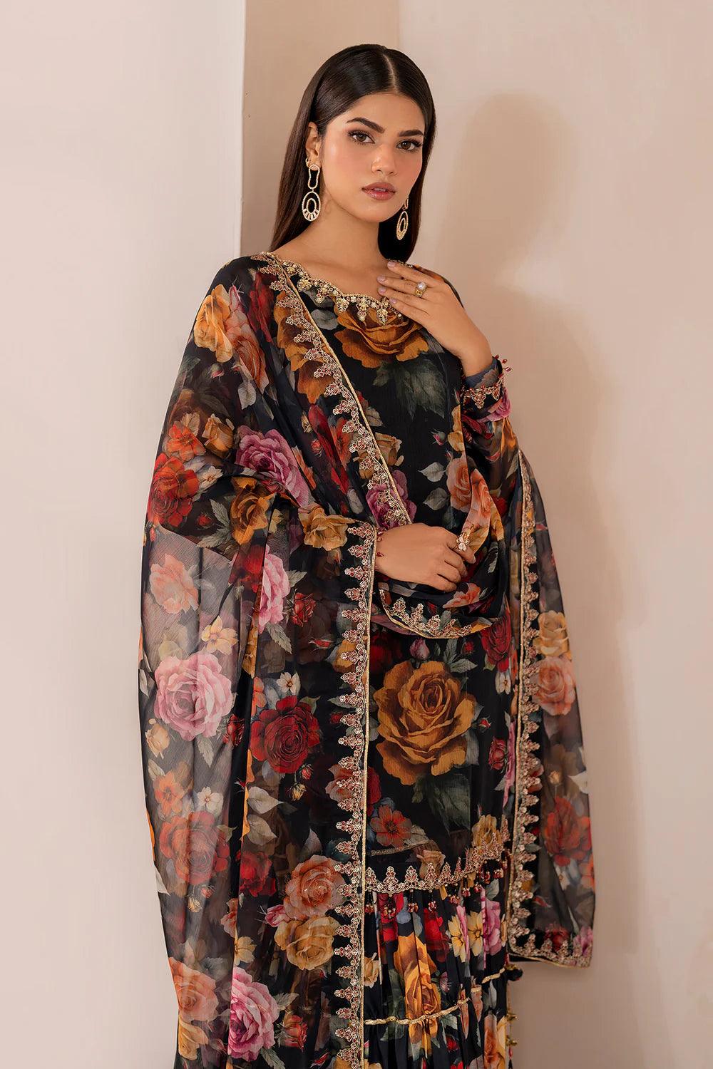 Baroque | Stitched New | EMBROIDERED CHIFFON UF-707 - House Of Hania