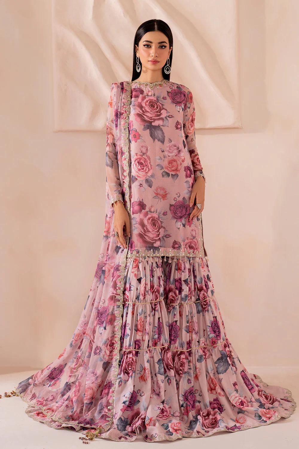Baroque | Stitched New | EMBROIDERED CHIFFON UF-708 - House Of Hania
