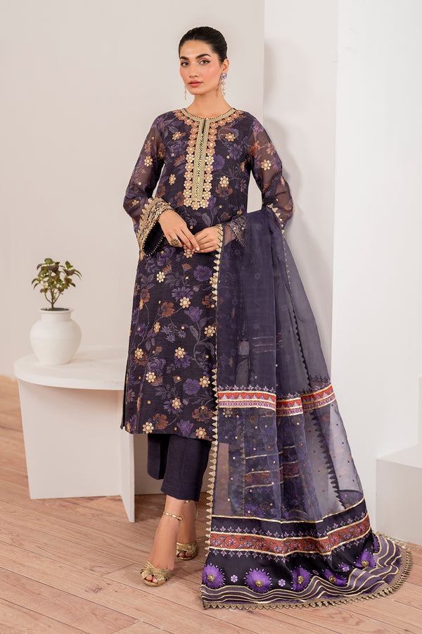 Baroque | Velvet Formals | COTTON NET UF-702 - House Of Hania