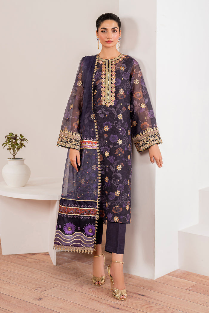 Baroque | Velvet Formals | COTTON NET UF-702 - House Of Hania