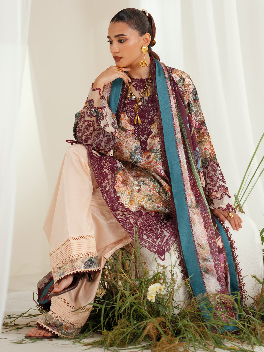 Bin Ilyas | Eres Bonita Viscose 25 | 1104-B - House Of Hania