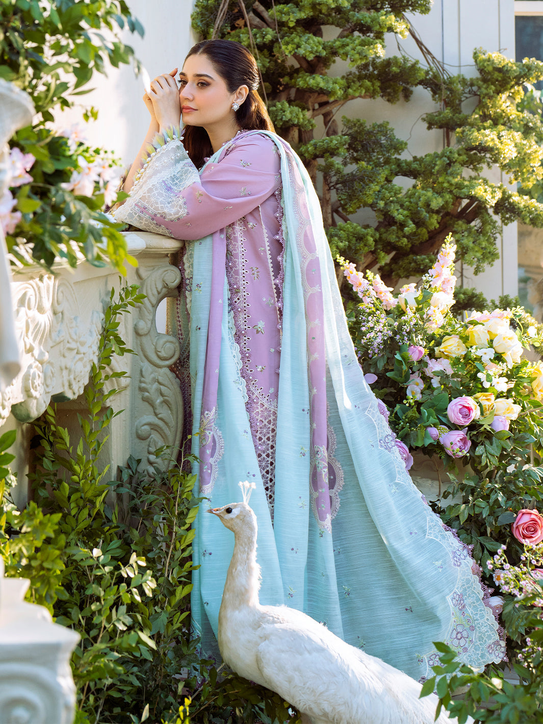 Bin Ilyas | Freesia Embroidered Lawn 25 | 101 - B - House Of Hania