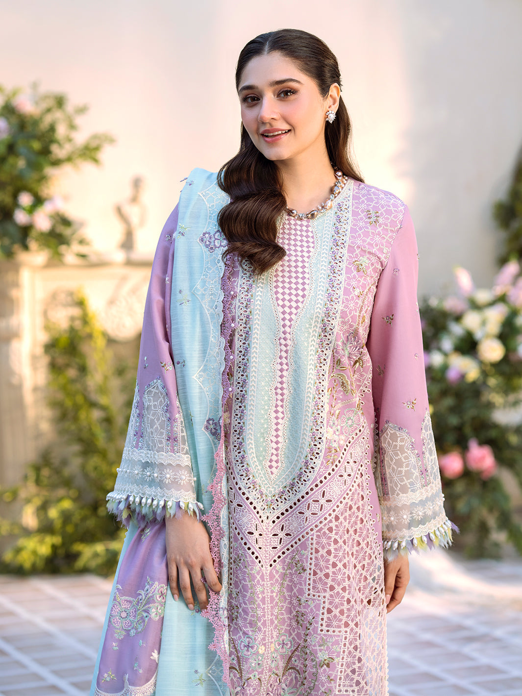 Bin Ilyas | Freesia Embroidered Lawn 25 | 101 - B - House Of Hania