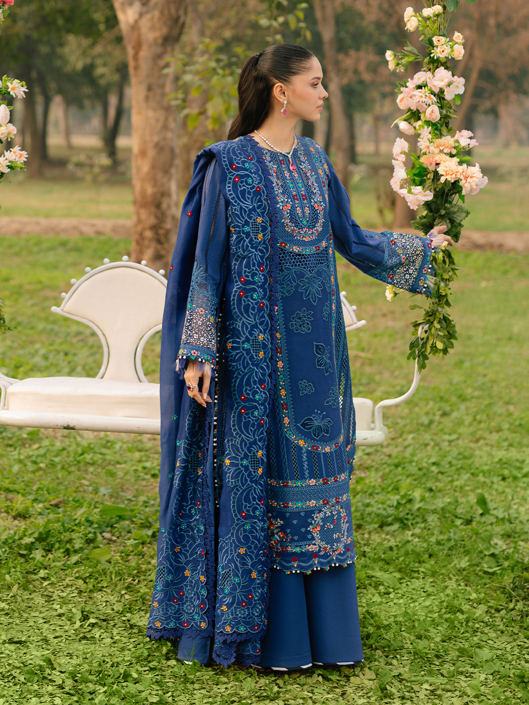 Bin Ilyas | Freesia Embroidered Lawn 25 | 102 - B - House Of Hania